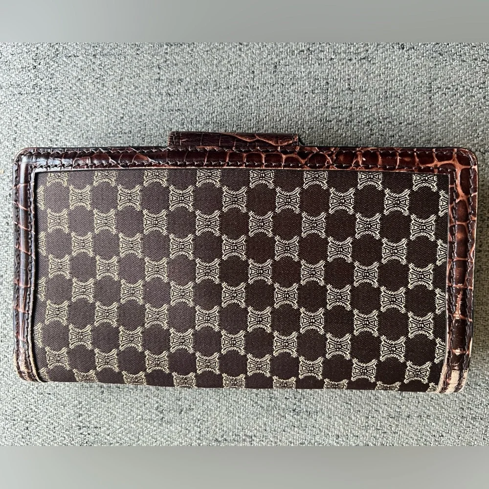 Celine Macadam brown bifold snap wallet